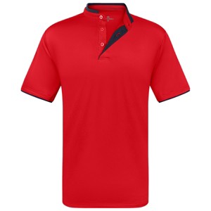 Men's Short Sleeve Henley Polo Shirt with Contrast-Trim - 1 of 4