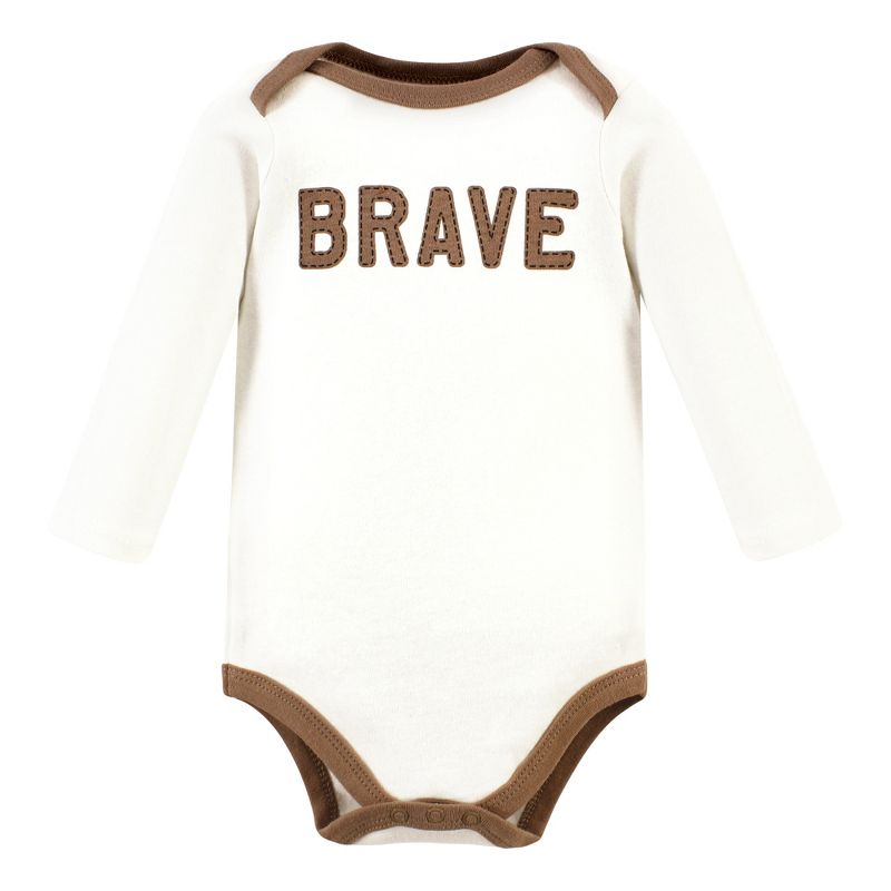 Hudson Baby Infant Boy Cotton Long-Sleeve Bodysuits, Brave Lion 5 Pack, 5 of 8