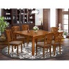 HomeStock 7-Piece Square Saddle Brown Finish Solid Wood Top Dining Table with 6-Chairs - 2 of 4