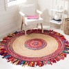 Cape Cod CAP701 Handmade Woven Area Rug - Multi/Natural - 6' X 6'  Round - Safavieh - 2 of 4