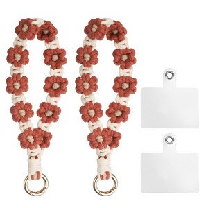 Unique Bargains Cotton Lanyard Handmade Multi-Purpose Phone Wrist Straps 2 Pcs 7 Inch - 1 of 4