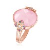 Ross-Simons Pink Opal and 0.24 ct. t.w. Multicolored Sapphire Floral Ring With White Topaz Accents in 18kt Rose Gold Over Sterling - 3 of 4