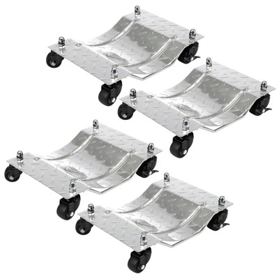 Car Dolly, Wheel Dolly Set of 4 - 6000 Lbs Capacity with Brakes, Heavy-Duty Vehicle Dolly for Moving Cars Trucks