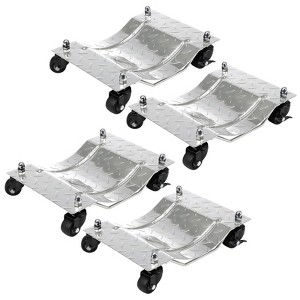 Car Dolly, Wheel Dolly Set of 4 - 6000 Lbs Capacity with Brakes, Heavy-Duty Vehicle Dolly for Moving Cars Trucks - 1 of 4