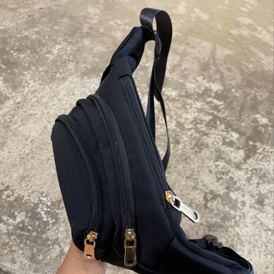 Black Oversized Fanny Pack, Plus Size Crossbody Bag with Adjustable Belt  Straps, Fits 42-54 Inch Waist