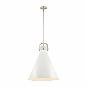 Newton Cone - 1 Light Stem Hung Pendant In Industrial Style-22 Inches Tall and 18 Inches Wide - 1 of 1