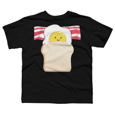 Boy's Design By Humans Cute Cartoon Sunny Egg, Toast, Bacon By radiomode T-Shirt