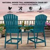 Outdoor Adirondack Barstools with Connecting Tray, Tall Chairs Bar Chairs for Deck, Balcony,Backyard, Patio Bar Stool Chair with High Back, Set of 2 - 3 of 4