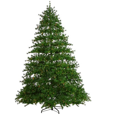 Nearly Natural 9-ft Colorado Mountain Pine Artificial Christmas Tree with 650 Clear Lights, 3197 Bendable Branches and Pine Cones
