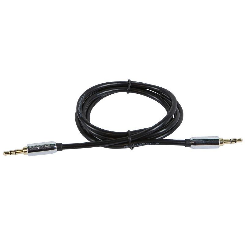 Monoprice Audio Cable - 3 Feet - Black | 3.5mm Stereo Male to 3.5mm Stereo Male Gold Plated Cable for Mobile, 2 of 3