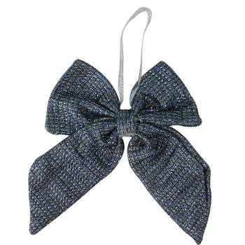 Northlight 5.25" Blue Small Double Loop Christmas Bow Wall Decor