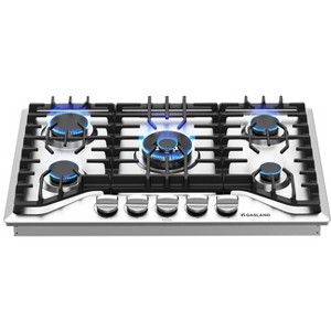 GASLAND Pro GH2305SF 30-Inch 5-Burner Built-in Gas Cooktop, NG/LPG Convertible, Stainless Steel - 1 of 4