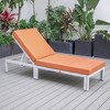 LeisureMod Marlin Patio Sling Chaise Lounge Chair With Arms in Grey Aluminum - 2 of 4