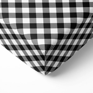 Bacati - Black Checks Plaids Printed 100 percent Cotton Universal Baby US Standard Crib or Toddler Bed Fitted Sheet - 1 of 4
