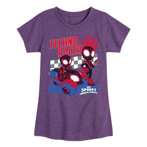 Girls' - Marvel - Spider-Man And His Amazing Friends Techno Racer Morales Fitted Short Sleeve Graphic T-Shirt - 1 of 4
