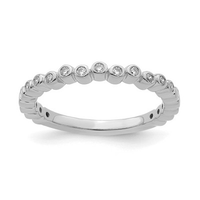 Black Bow Jewelry 2.5mm 14k White Gold 1/10 Ctw Diamond Stackable Band