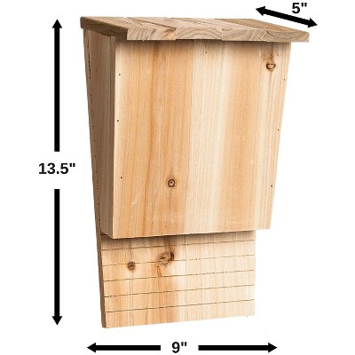 Natural Cedar Wood Bat House for Garden