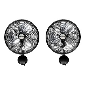 Hurricane 16 Inch Pro High Velocity Corded Electric Classic Oscillating Wall Mount Fan with 3 Speed Settings for Air Circulation, Black (2 Pack) - 1 of 4