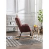 VASIP Teddy Fabric Rocking Gilder ,Wooden Rocking Legs Chair for Living Room,Ivory - 3 of 4