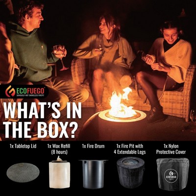 El Fuego Portable Smokeless Fire Pit with Wood Pattern Finish