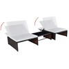 vidaXL Reclining Garden Chair Set of 3 Brown PE Rattan Adjustable - 3 of 4