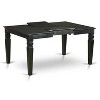 HomeStock 7 Piece Dining Table Set Contains a Rectangle Kitchen Table with Butterfly Leaf and 6 Upholstered Chairs, Black - 3 of 4