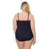 Aqua Green, Women's Surplice Trim Overlay One Piece - 3 of 3