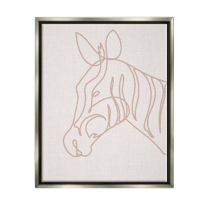 Kids' Wall Art by Melissa Wang Zebra Animal Line Doodle Gray Framed Kids' Floater Canvas - Stupell Industries: Beige Digital Art - 1 of 4