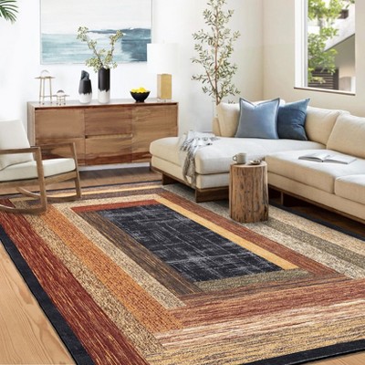 Machine Washable Area Rugs Non Slip Low Pile Stain Resistant Indoor Modern Ultra Soft Carpet Perfect for Home Decoration