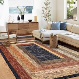 Machine Washable Area Rugs Non Slip Low Pile Stain Resistant Indoor Modern Ultra Soft Carpet Perfect for Home Decoration - 1 of 4