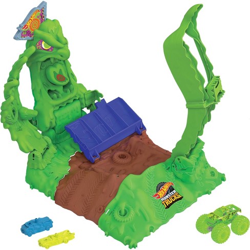 Hot Wheels Monster Trucks Arena Smashers Glow in the Dark Gunkster Set