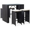 vidaXL 5-Piece Patio Bar Set - Poly Rattan and Glass in Black - Includes Comfortable Cushions - Easy Assembly - Suitable for Outdoor Use - 2 of 4