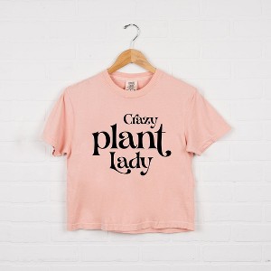 Simply Sage Market Women's Crazy Plant Lady Short Sleeve Relaxed Fit Cropped Tee - 1 of 4
