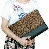 Slickblue Leopard Pattern Satchel, Faux Leather Handbag with Strap and Zipper Pocket, 14.5"x1.5"x9.5" - 3 of 3
