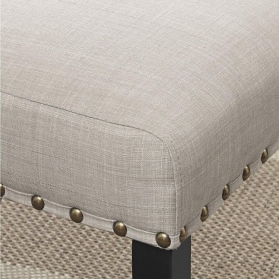 Espresso Blue Adjustable Counter Height Wood Stools with Nailhead Trim, Set of 2