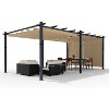 10x20 FT Heavy-Duty Aluminum Pergola, Outdoor Patio Shade with Retractable UV-Resistant Canopy, All-Weather Metal Gazebo for Backyard, Deck - 4 of 4
