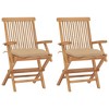 vidaXL Patio Chair Set of 2 Teak Wood - 2 of 4