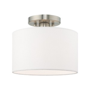 Livex Lighting Clark 1 - Light Semi-Flush Mount in  Brushed Nickel - 1 of 1
