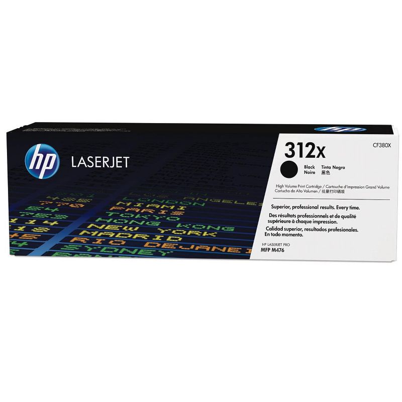 HP Inc. 312X High Yield Black LaserJet Toner Cartridge, ~4,400 pages, CF380X, 1 of 9