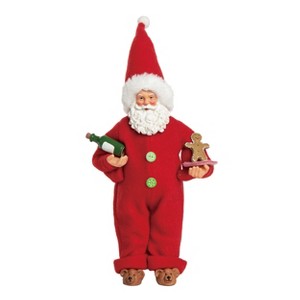Transpac Fabric/Canvas 12 in. Multicolored Christmas Retro Santa In Pajamas Decor - 1 of 2