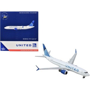 Boeing 737 MAX 8 Commercial Aircraft "United Airlines" (N17265) White with Blue Tail 1/400 Diecast Model Airplane by GeminiJets - 1 of 3