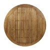PAGED Patio Dining Table Wood Round Patio Table with Wood Tabletop and Black Metal Leg for Patio, Deck - 2 of 4
