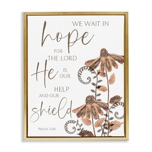 Stupell Industries He Is Our Help & Shield Floating Frame Canvas Art - 1 of 4