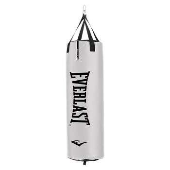 Everlast Elite 2 Nevatear 80lb Heavy Punching Bag Home Gym Equipment w/Dual Hanging Strap and Swivel Mount for Boxing and Martial Arts Training, White