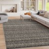 Modern Washable Area Rug Non Shedding Soft Ultra Thin Striped Contemporary Accent Carpet Non Slip Abstract Carpet for Bedroom Living Room - 4 of 4