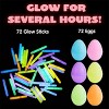 Joyfy 72 Pakcs Easter Eggs with Mini Glow Sticks for Kids Glow-In-The-Dark Basket Stuffers Fillers Gift, Easter Egg Hunt Game, Classroom Exchange - 2 of 4