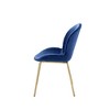 Velvet Armless Side Chair with Gold Legs and Stationary Seat (Set of 2) for Living Room - 4 of 4