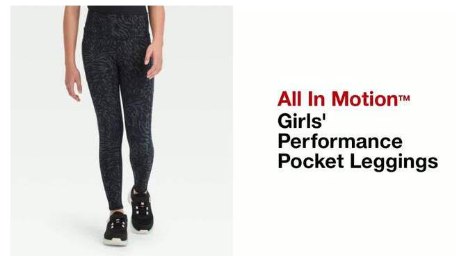 Girls' Performance Pocket Leggings - All In Motion™, 2 of 7, play video