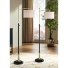Possini Euro Design Burbank Modern 64" Tall Standing Floor Lamps Set of 2 Lights Task Downbridge Black Gold Metal Brass Finish Living Room Bedroom - 2 of 4