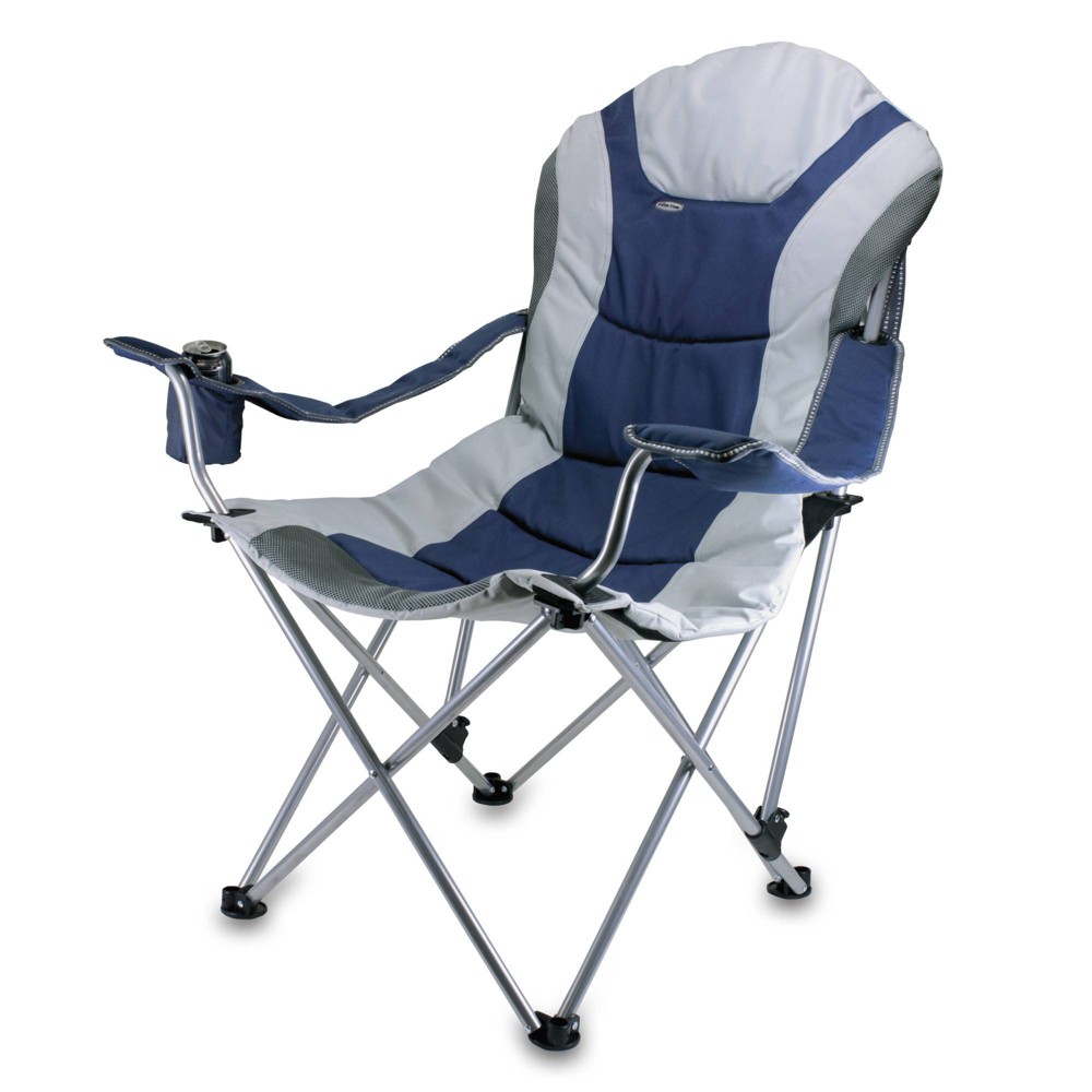 Picnic Time Reclining Camp Chair with Carrying Case Navy